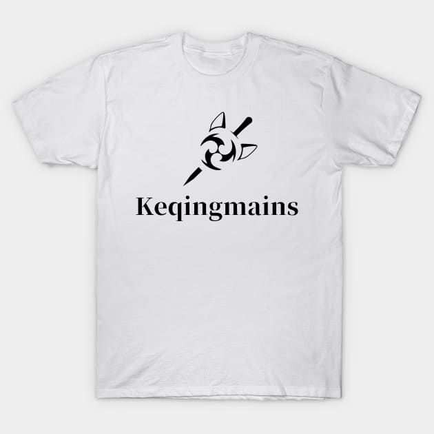 Keqing mains fan art for who mains Keqing with electro cat sword icon in black gift T-Shirt by FOGSJ